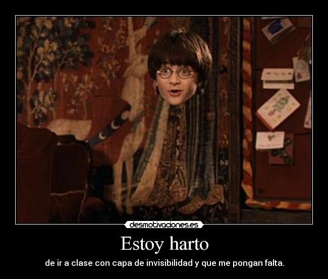 Estoy harto - de ir a clase con capa de invisibilidad y que me pongan falta.
