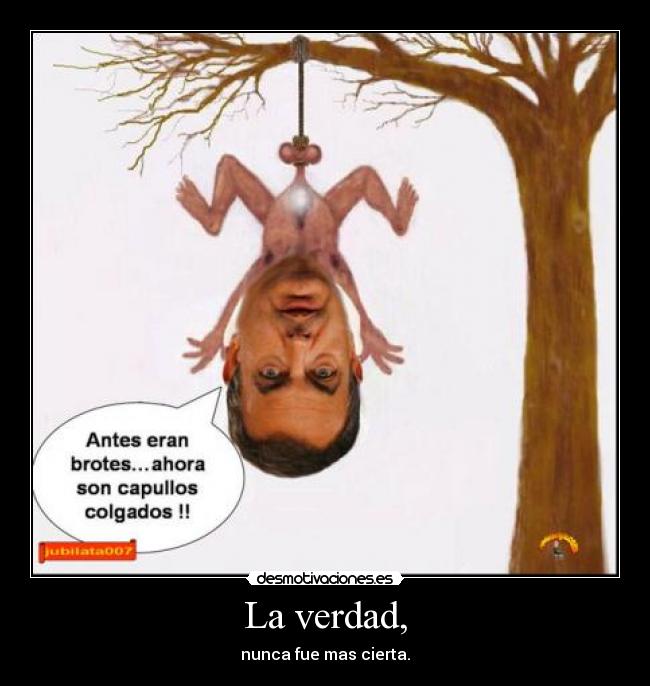 La verdad, - nunca fue mas cierta.