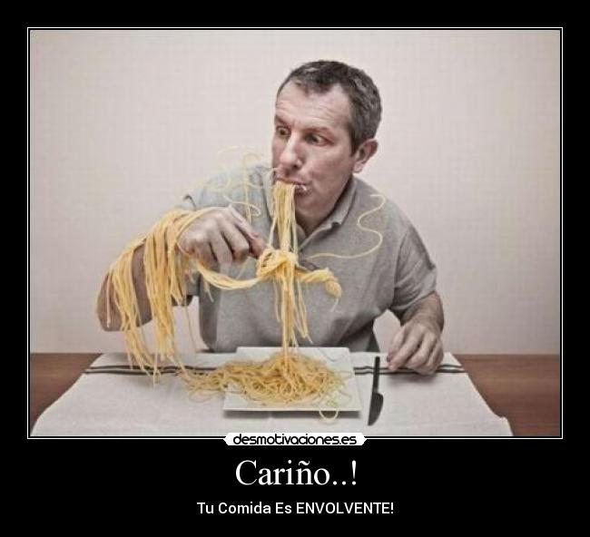 carteles spaghetti carino comida desmotivaciones
