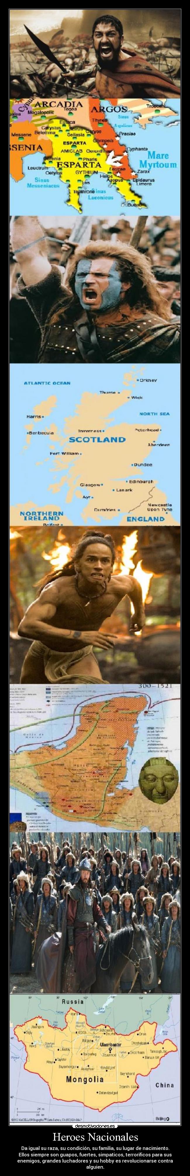 carteles bravehearth apocalypto heroes nacionales 300 temujin desmotivaciones