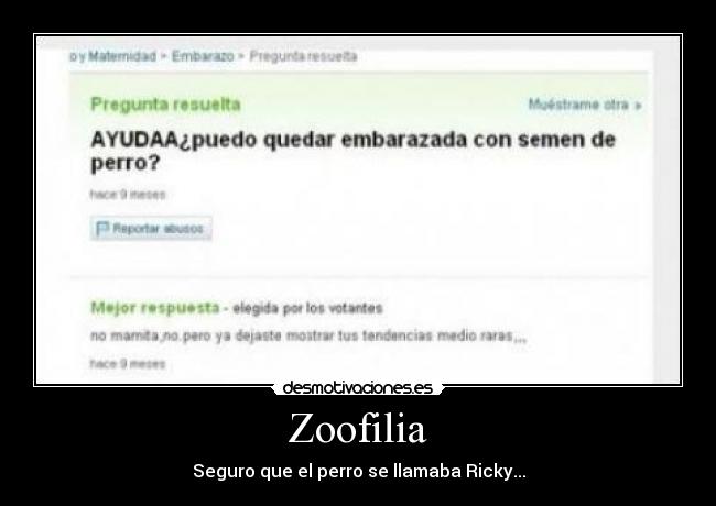 Zoofilia Desmotivaciones