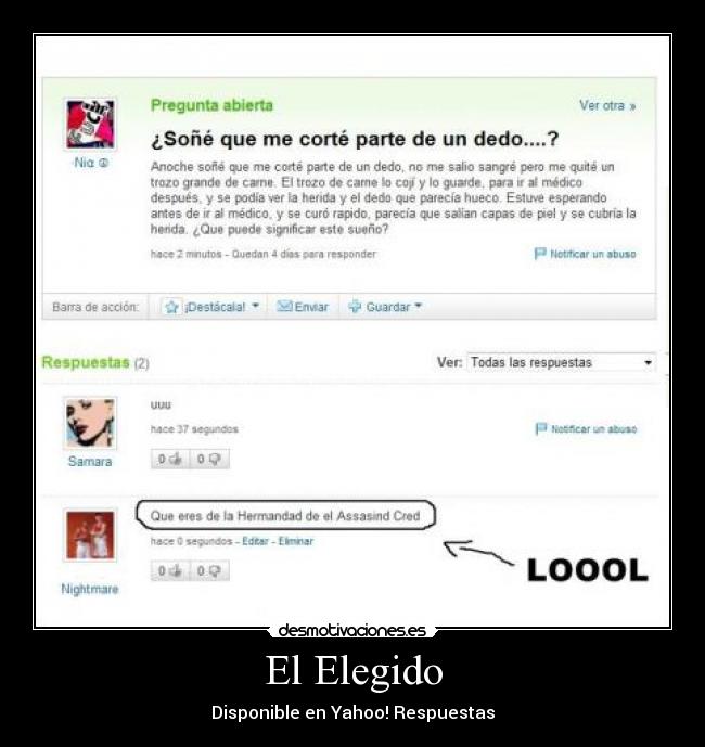 El Elegido - Disponible en Yahoo! Respuestas