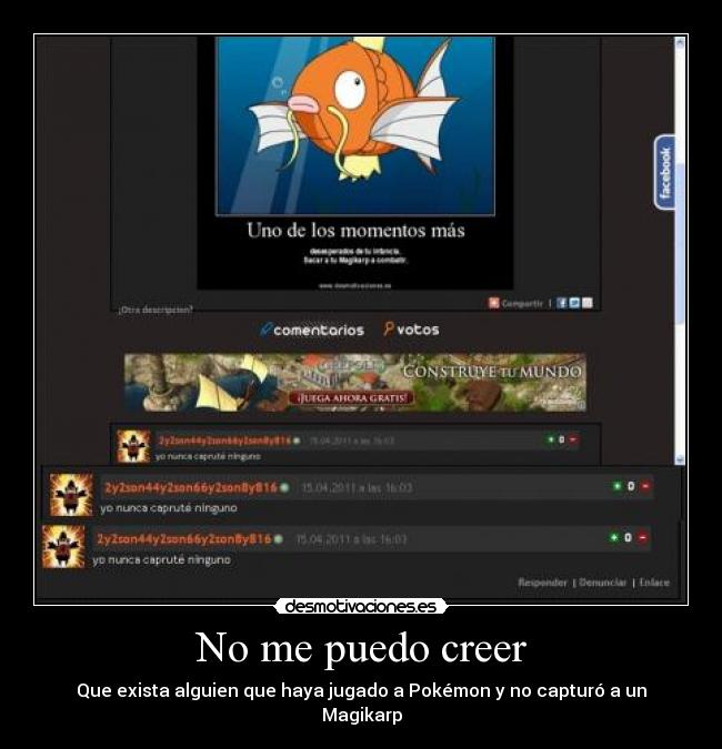 No me puedo creer - Que exista alguien que haya jugado a Pokémon y no capturó a un Magikarp