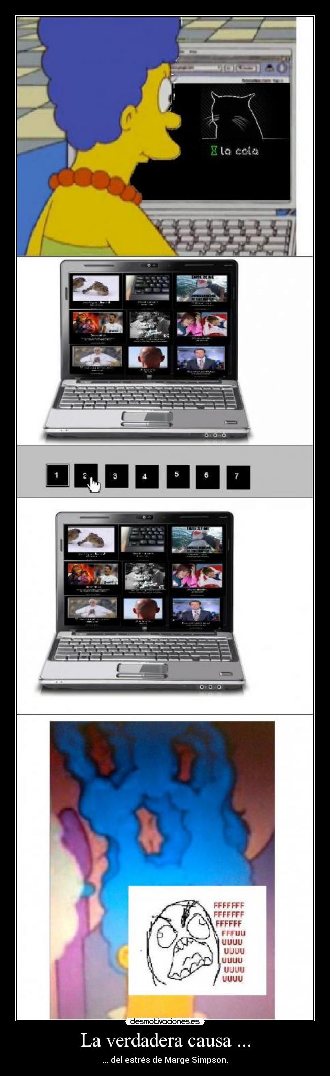 La verdadera causa ... - ... del estrés de Marge Simpson.