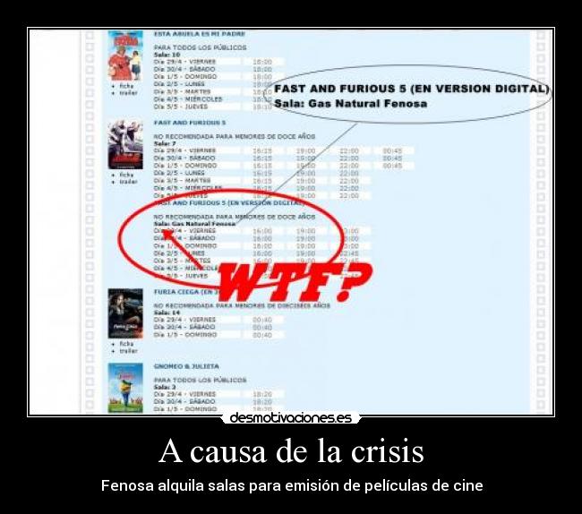 A causa de la crisis -