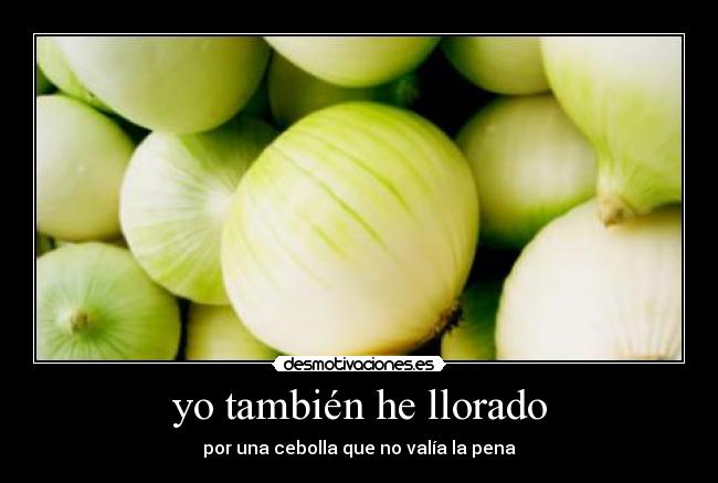 yo también he llorado - por una cebolla que no valía la pena
