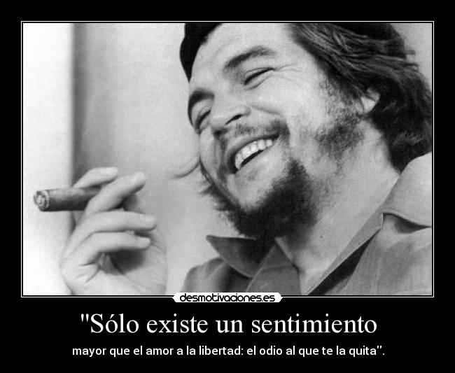 Sólo existe un sentimiento - mayor que el amor a la libertad: el odio al que te la quita.