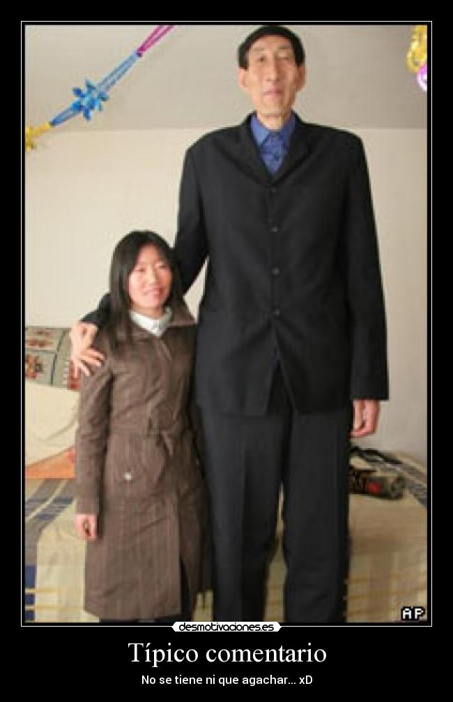Típico comentario - No se tiene ni que agachar... xD