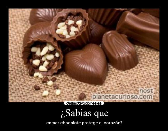 ¿Sabias que - comer chocolate protege el corazón?