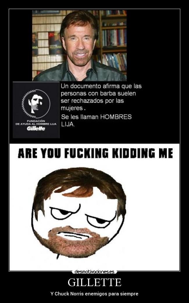GILLETTE - Y Chuck Norris enemigos para siempre