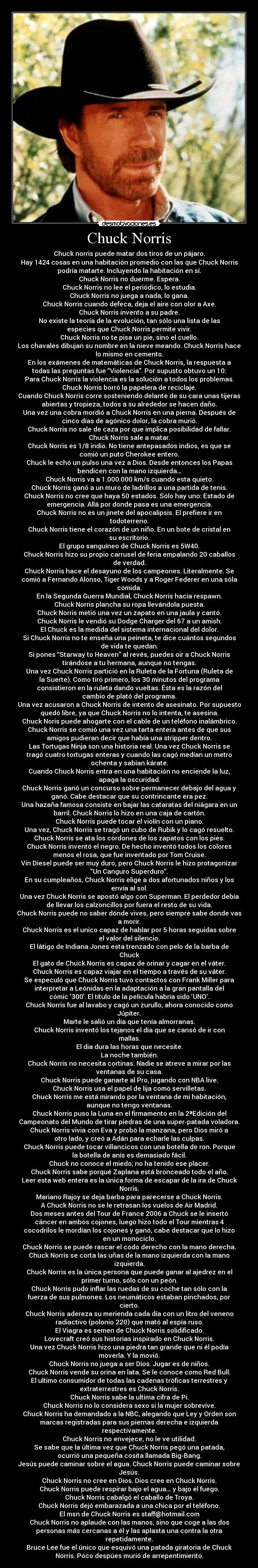 carteles chuck norris dios legendario inmortal hazanas desmotivaciones