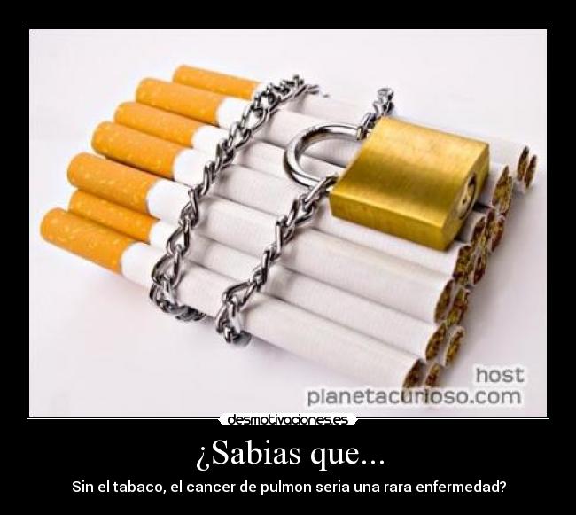 ¿Sabias que... - Sin el tabaco, el cancer de pulmon seria una rara enfermedad?