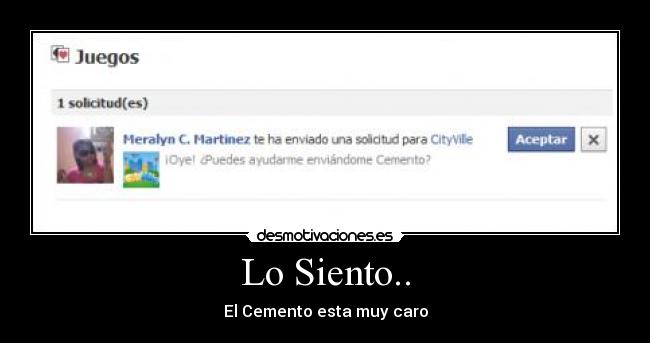 Lo Siento.. - El Cemento esta muy caro