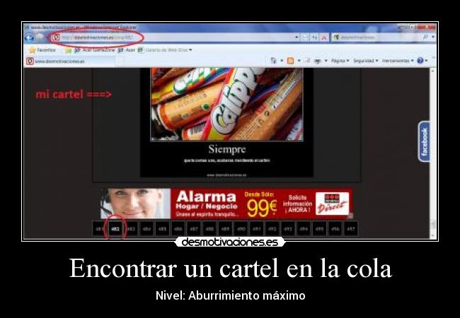 Encontrar un cartel en la cola - Nivel: Aburrimiento máximo