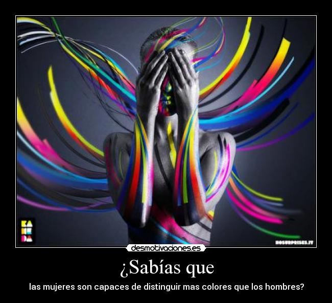 ¿Sabías que - las mujeres son capaces de distinguir mas colores que los hombres?