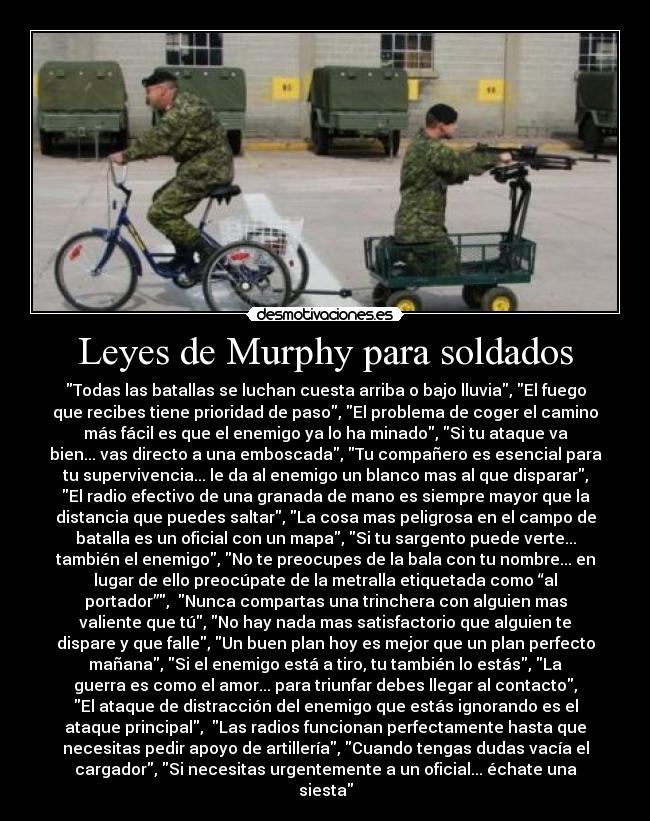 carteles leyes para soldados desmotivaciones
