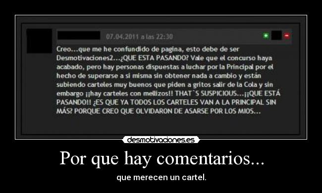 Por que hay comentarios... - que merecen un cartel.