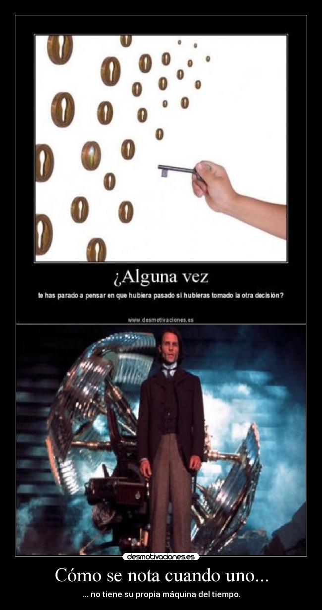 carteles tiempo maquina viaje propiedad historia evolucion literatura cine teatro decisiones desmotivaciones