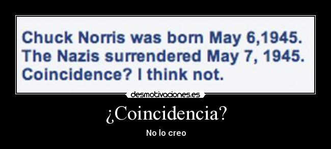 ¿Coincidencia? -