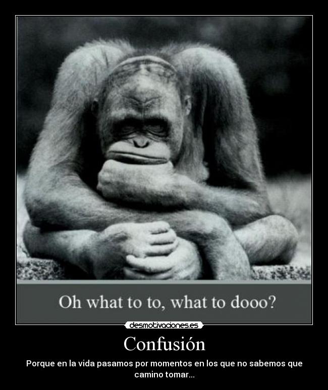Confusión - Porque en la vida pasamos por momentos en los que no sabemos que
camino tomar...