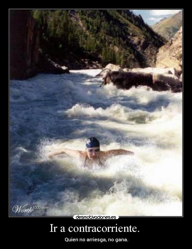 Ir a contracorriente. - Quien no arriesga, no gana.