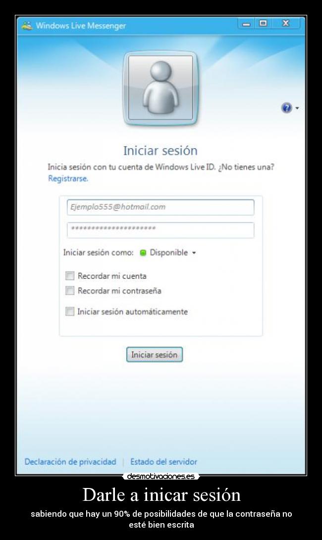Darle a inicar sesión -