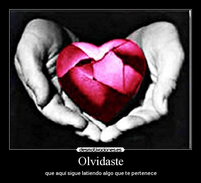 Olvidaste - que aquí sigue latiendo algo que te pertenece