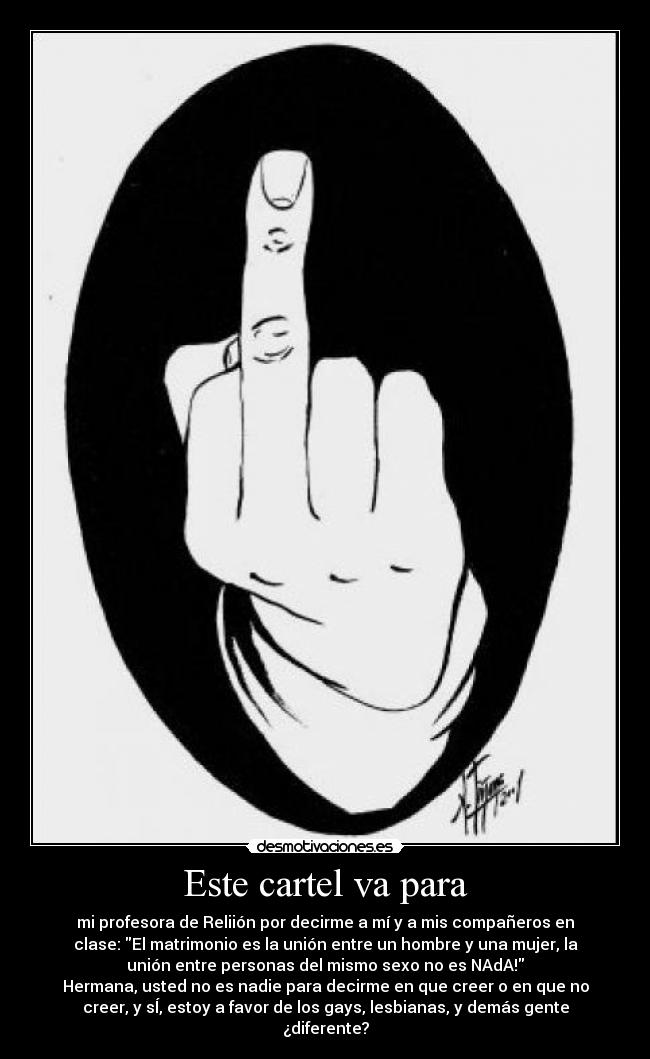 Este cartel va para -