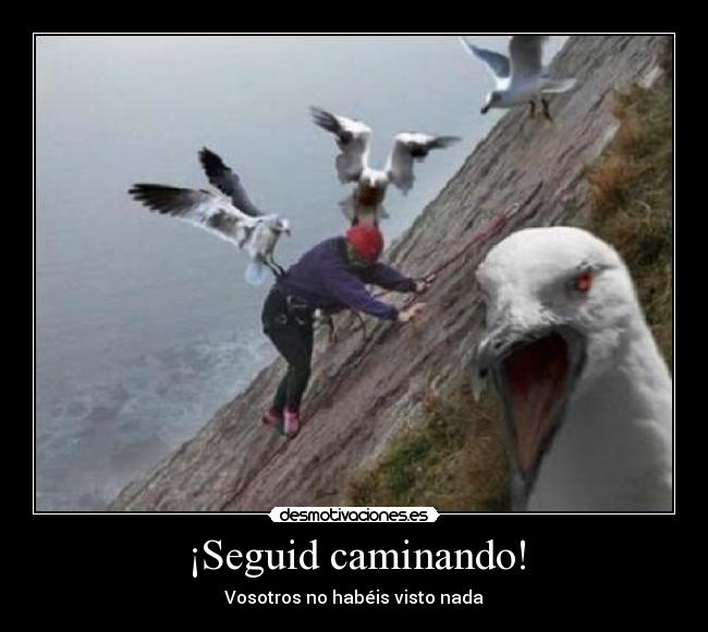¡Seguid caminando! -