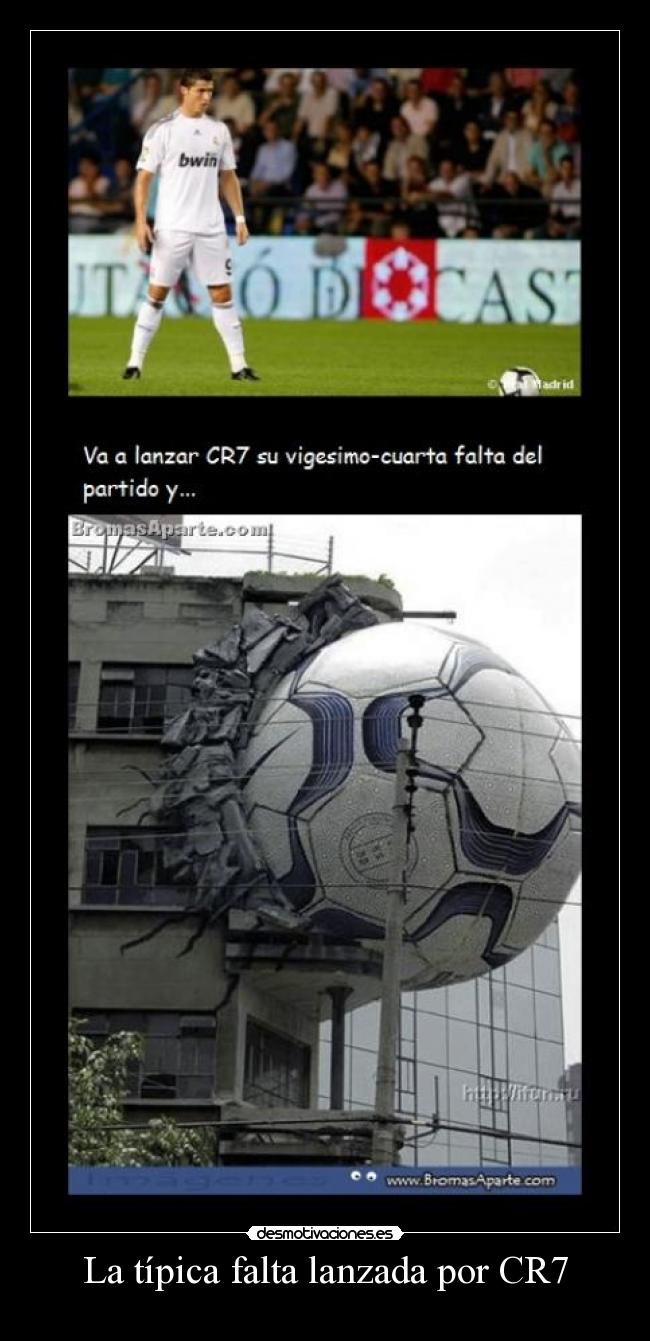 La típica falta lanzada por CR7 -