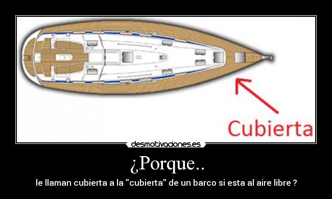 ¿Porque.. - le llaman cubierta a la cubierta de un barco si esta al aire libre ?
