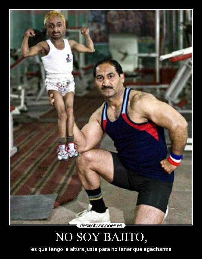 carteles enano culturista bajito desmotivaciones