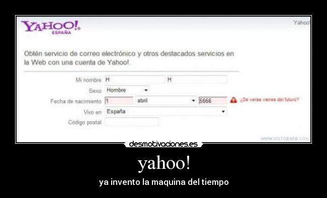 yahoo! - ya invento la maquina del tiempo