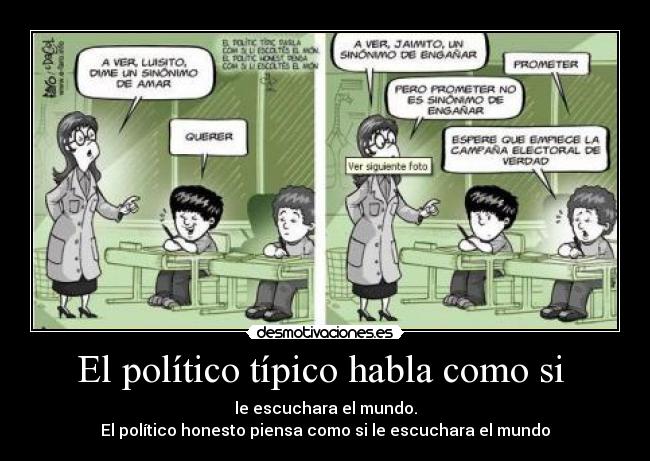 El político típico habla como si -