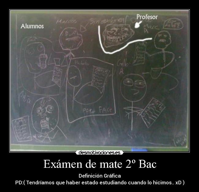 Exámen de mate 2º Bac - Definición Gráfica
PD:( Tendríamos que haber estado estudiando cuando lo hicimos.. xD )