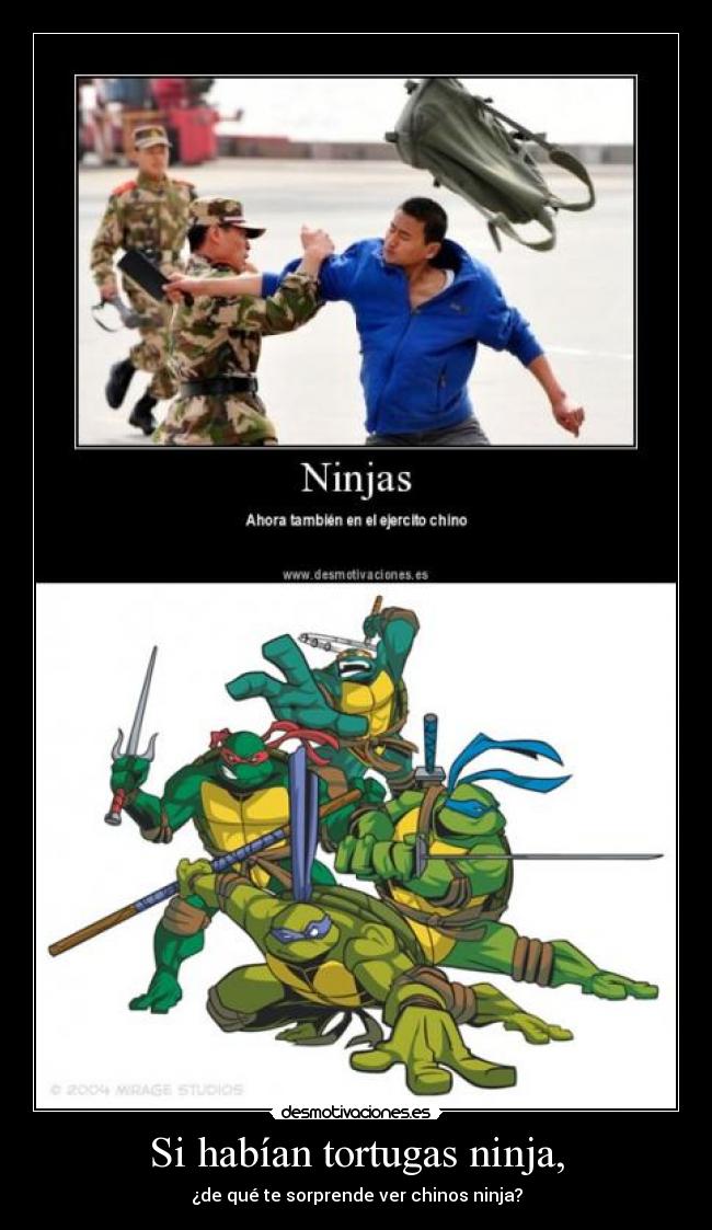 Si habían tortugas ninja, - ¿de qué te sorprende ver chinos ninja?