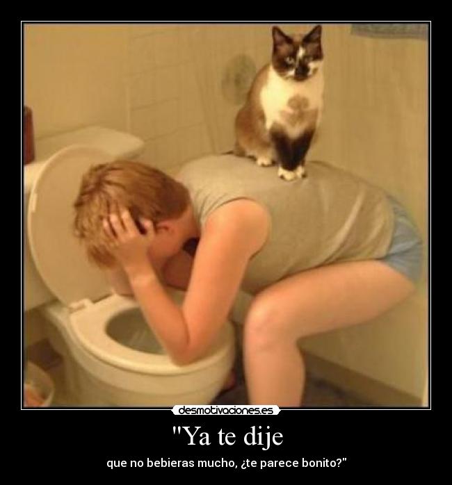 Ya te dije - que no bebieras mucho, ¿te parece bonito?