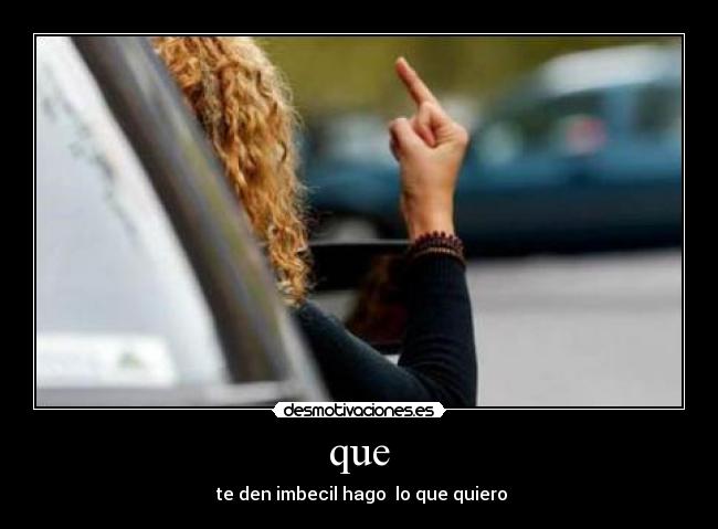 que - te den imbecil hago lo que quiero