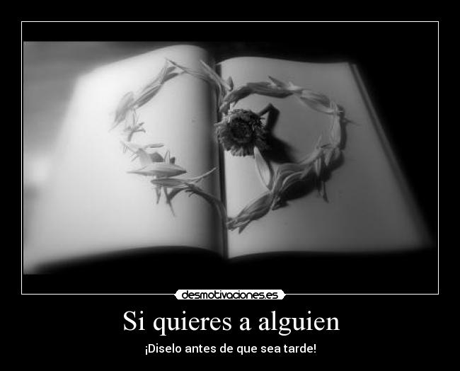 Si quieres a alguien - ¡Diselo antes de que sea tarde!