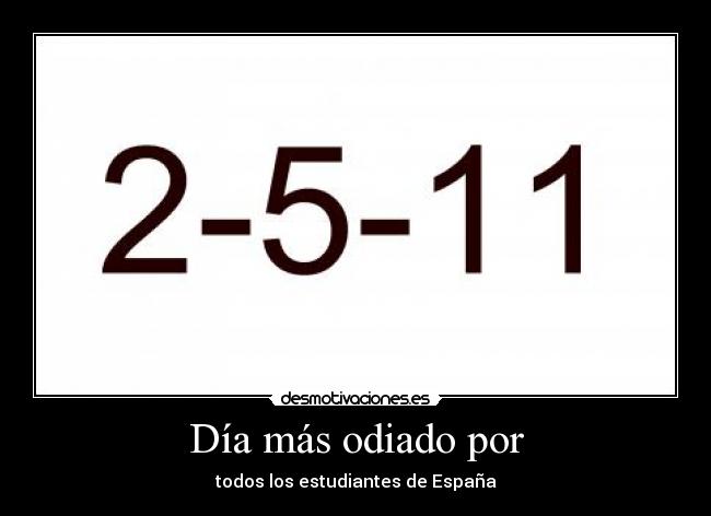 Día más odiado por - todos los estudiantes de España