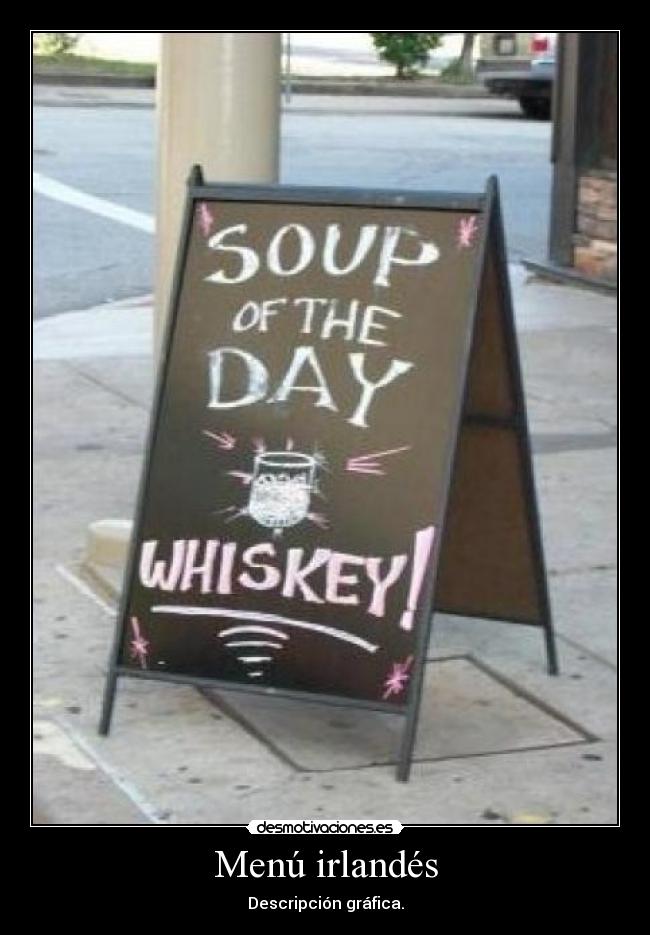 Menú irlandés - Descripción gráfica.