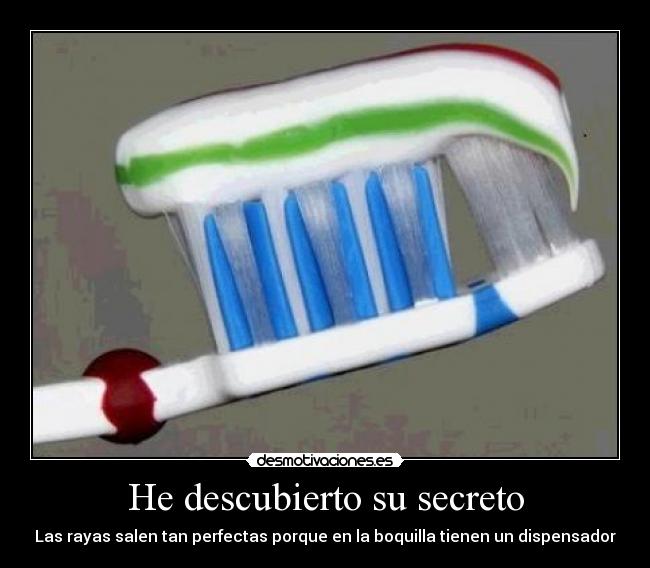 He descubierto su secreto - Las rayas salen tan perfectas porque en la boquilla tienen un dispensador