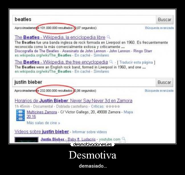 carteles the beatles justin bieber desmotivacion desmotivaciones