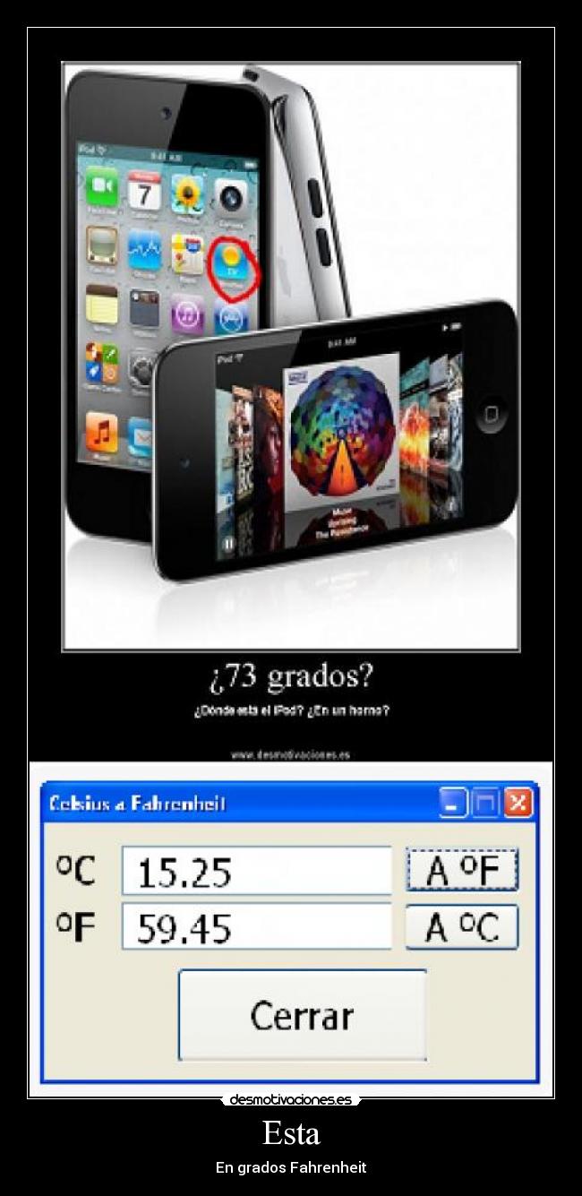 Esta - En grados Fahrenheit