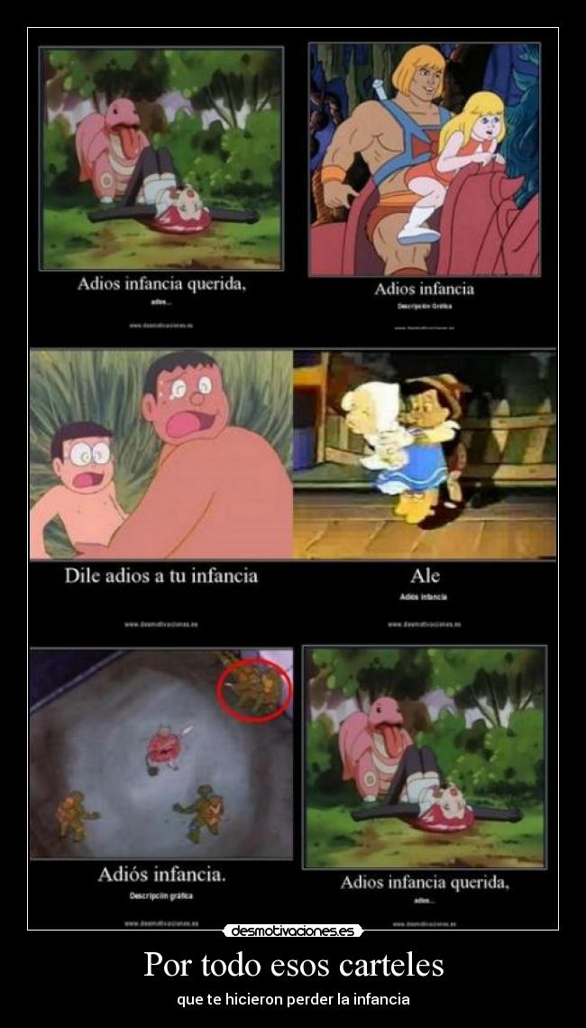 carteles adios infancia desmotivaciones