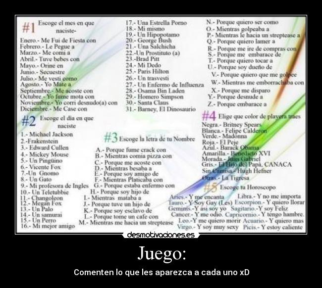 Juego: - 