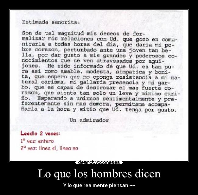 Lo que los hombres dicen -
