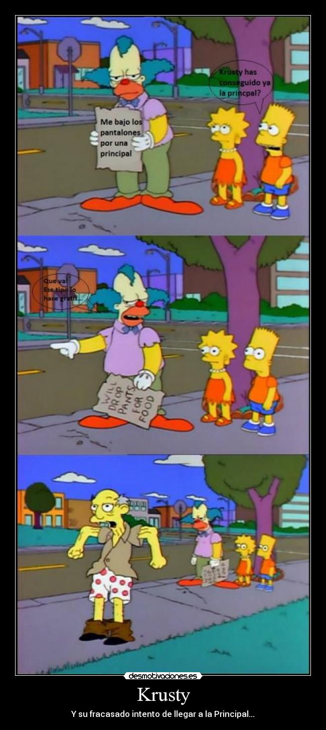 Krusty - Y su fracasado intento de llegar a la Principal...