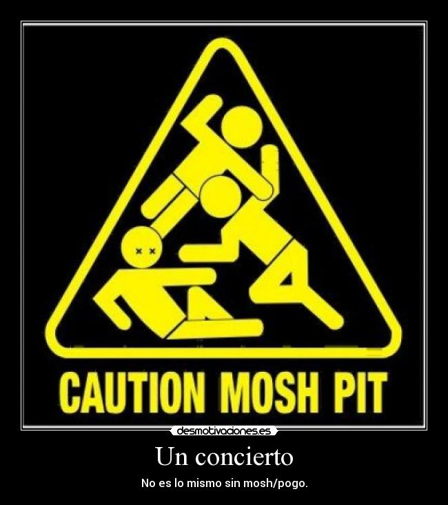 Un concierto - No es lo mismo sin mosh/pogo.