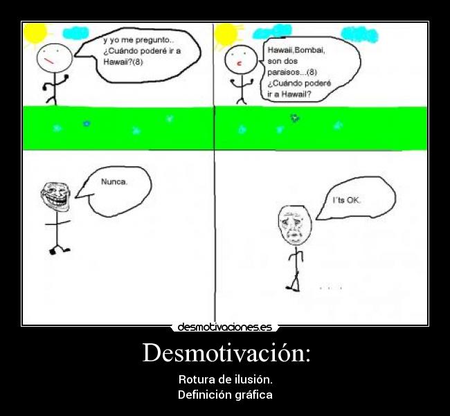 Desmotivación: - Rotura de ilusión.
Definición gráfica